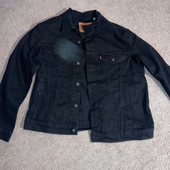 Levi Men’s Black Jean Jacket - Picture 2 of 4